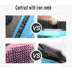 LYCXAMES Brosse Professionnelle Pour Animaux Domestiques, Brosse Auto-nettoyante, Utilisé Pour Enlever Les Expectorations Et La Fourrure Lâche, Pour Chiens Chats Peigne De Toilettage Autonettoyant (Rouge) -Toilletage et hygiène du chien Soldes 63814358 4