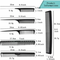 WAVE Ensemble De Peigne à Cheveux, 6 Pièces Peigne à Dents Fines Fibre Carbone à Queue Professionnel, De Cheveux Pour Salon Coiffure, Pour Les Cheveux Et Pour Hommes Et Femmes Avec DifféRents Types -Toilletage et hygiène du chien Soldes 64223208 4