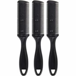 WAVE 3pcs Coupe De Cheveux Peigne Professionnel Amincissement Des Cheveux Peigne Double Peigne De Rasoir Tondeuse Rasoir Peigne Pour Personnes Animaux Coupe De Cheveux (noir)
