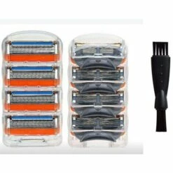 THSINDE Pack De 16 Cartouches De Rasage Homme 5 Couches Pour Rasoirs Gillette Fusion + Brosse De Nettoyage Rasoir