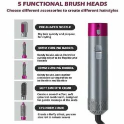 Sèche-cheveux électrique Sèche-cheveux 5 En 1 Bigoudi Lisseur Automatique Sèche-cheveux Brosse Sèche-cheveux Rose- Thsinde -Toilletage et hygiène du chien Soldes 64466259 4