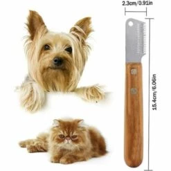 PREMIER Couteau à Dénuder Professionnel Pour Chien, Outil De Toilettage Pour Animaux De Compagnie Avec Manche En Bois Ergonomique (gris) -Toilletage et hygiène du chien Soldes 64578743 5