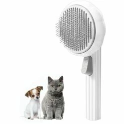 BAICCCF Brosse Et Peigne Pour Chien Brosse De Toilettage Pour Chat, Brosses Pour Chat Pour Chats D'intérieur, Brosse Autonettoyante Pour Chiens, Chats, Brosse Pour Chien à Poils Courts, Peigne Pour Chat, Enlever Les Poils Lâches, La Fourrure, Le Sous-poil, Les Ta