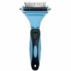 LITZEE Brosse Chien, Brosse Pour Chats, Peigne Anti Poils Animaux, Râteau De Toilettage - Enlever 96% Des Poils Morts Et Nœuds, Déméloir Professionnel Pour Les Poils Longs / Courts（bleu，18*8.6*2.4cm）