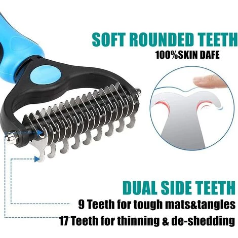 LLOVE Outil De Toilettage Pour Animaux De Compagnie 2 En 1 Peigne De Démêlage Pour Chiens Et Chats 4 LLOVE Outil De Toilettage Pour Animaux De Compagnie 2 En 1 Peigne De Démêlage Pour Chiens Et Chats – Image 4