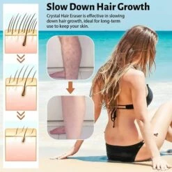 BARES Crystal Hair Eraser, Gomme Epilatoire Crystal Hair Remover, Epilateur Physique Indolore Femme, Pierre Depilatoire, Outil Epilation Rapide Et Facile Pour Les Jambes, Les Bras Et Le Dos -Toilletage et hygiène du chien Soldes 65507416 4