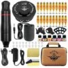DONTODENT Kit De Machine à Tatouer Rotative Professionnelle Stylo à Tatouer Mitrailleuses Maquillage Permanent Avec Encres De Couleur Alimentation Cartouche Aiguilles Kit De Tatouage Noir