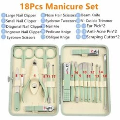ILOVEMILAN Ensemble De Manucure Pour Homme Et Femme Ensemble De Pédicure 18 En 1 Kit De Toilettage Pour Ongles Avec étui De Voyage En Cuir Ensemble De Manucure Kit De Coupe-ongles Professionnel Outils De Soin De Pédicure -Toilletage et hygiène du chien Soldes 65885478 5