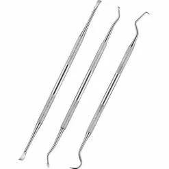 EINEMGELD 3 Pcs Chien Dents Nettoyeur Et Grattoir En Acier Inoxydable À Double Extrémité Dent Grinder Grattoir Pet Dents Outil De Nettoyage Pour Chiens Et Chats (Argent)