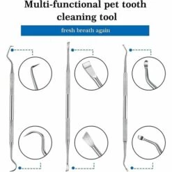 EINEMGELD 3 Pcs Chien Dents Nettoyeur Et Grattoir En Acier Inoxydable À Double Extrémité Dent Grinder Grattoir Pet Dents Outil De Nettoyage Pour Chiens Et Chats (Argent) -Toilletage et hygiène du chien Soldes 65953437 4