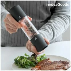 BRICOMARTEAU Moulin à Sel Et à Poivre 2 En 1 InnovaGoods