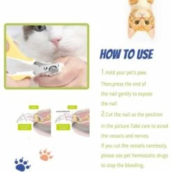 GALOZZOIT Coupe-ongles Professionnel Pour Chat, Meilleur Coupe-ongles En Acier Inoxydable Avec Protection Et Verrouillage De Sécurité Pour Animaux De Compagnie Et Radian Spécial Courbe, Outil De Toilettage Essentiel Pour Petit Animal De Compagnie (lame Plate). -Toilletage et hygiène du chien Soldes 66544544 5