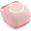 READCLY-Pinceau De Bain Pour Animaux De Compagnie Pince En Caoutchouc Bading Shampooing Massage Brosse Pour Chat Dog Douche Toilettage Rose