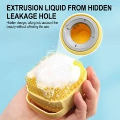 READCLY-Brosse De Massage Pour Animaux De Compagnie En Caoutchouc De Silicone Avec Distributeur De Shampooing Pour Chiens, Chats Brosse De Bain De Massage En Silicone Pour Douche D'animaux De Compagnie -Toilletage et hygiène du chien Soldes 66651585 5