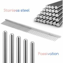 READCLY-2-en-1 Peigne De Toilettage Pour Chiens Chats, Peigne Professionnel Pour Animaux En Acier Inoxydable Avec Extrémités Arrondies Pour Un Toilettage En Toute Sécurité(17 X 2.9cm) -Toilletage et hygiène du chien Soldes 66651601 3