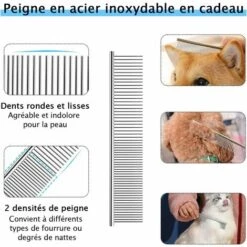 MèREÉTERNEL Brosse Pour Chien Et Chat à Poil Long - Brosses De Toilettage Anti Sous Poils Pour Animaux, Peigne Poil Chien Et Professionnel Râteaux De Toilettage Pour Chien Et Chat, Élimine Les Poils Morts, Nœuds Ternel -Toilletage et hygiène du chien Soldes 67144126 4