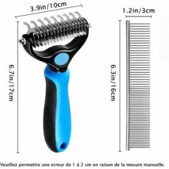 MèREÉTERNEL Brosse Pour Chien Et Chat à Poil Long - Brosses De Toilettage Anti Sous Poils Pour Animaux, Peigne Poil Chien Et Professionnel Râteaux De Toilettage Pour Chien Et Chat, Élimine Les Poils Morts, Nœuds Ternel -Toilletage et hygiène du chien Soldes 67144126 5