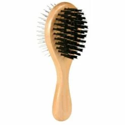 TRIXIE Brosse, Double Face, En Bois/poils Nylon & Métal, 5 × 17 Cm