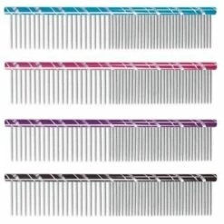 CHADOG Peigne Metal Double 50/50 16 Cm - Dents 26 Mm Bleu