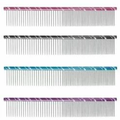 CHADOG Peigne Metal Double 50/50 19 Cm - Dents 26 Mm Bleu